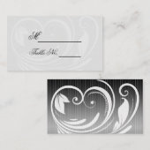 Carte Mariage de coeur à rayures noir et blanc (Devant / Derrière)