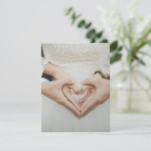 Carte Mariage de coeur mains romantiques