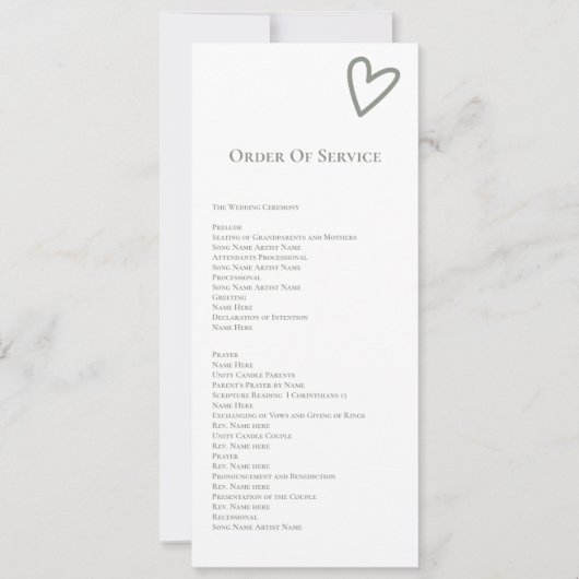 Carte Mariage de commande de service sans fantaisi (Devant)