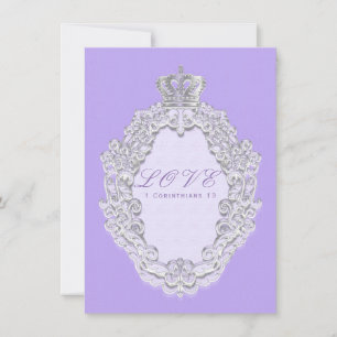 Carte Mariage de conte de fées couronne vintage lavande 