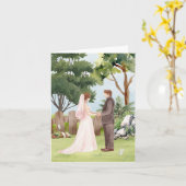 Carte Mariage de couple aquarelle (Fleur jaune)