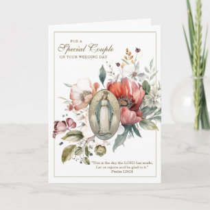 Carte Mariage de couple spécial Floral religieux