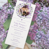 Carte Mariage de couronnes florales de lavande violette