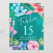 Carte Mariage de couronnes florales tropicales à Ocean l (Devant / Derrière)