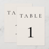 Carte Mariage de crème beige/Numéro de table d'événement (Devant / Derrière)