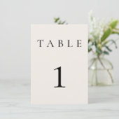 Carte Mariage de crème beige/Numéro de table d'événement (Debout devant)