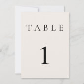 Carte Mariage de crème beige/Numéro de table d'événement (Dos)