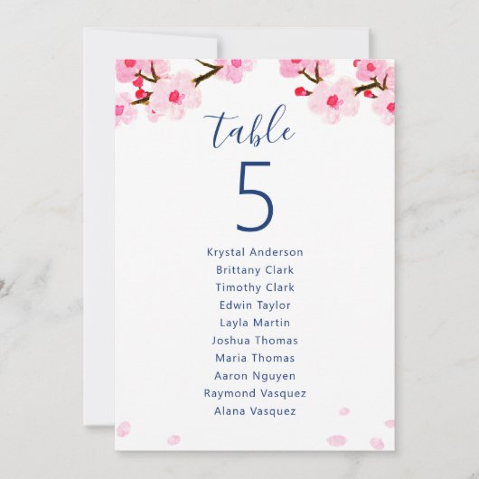 Carte Mariage de  de fleurs de cerisier rose (Devant)