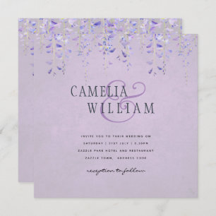 Carte Mariage de dentelle moderne violet