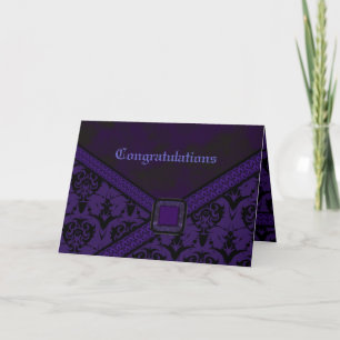 Carte Mariage de dentelle violet et noire