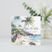 Carte Mariage de Destination de Plage d'Été Enregistrer  (Debout devant)