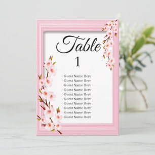 Carte Mariage de  en fleurs de cerisier rose