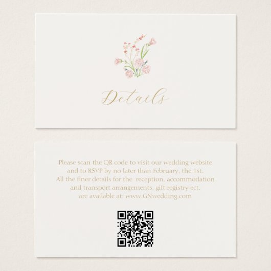 Carte Mariage de fermeture du registre des cadeaux (Devant & derrière)