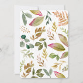 Carte Mariage de feuillage vert, brun et or (Dos)