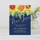 Carte Mariage de fleurs bleues de la Marine Budget moder (Debout devant)