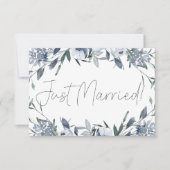 Carte Mariage De Fleurs Bleues Dusty Juste Marié (Devant)