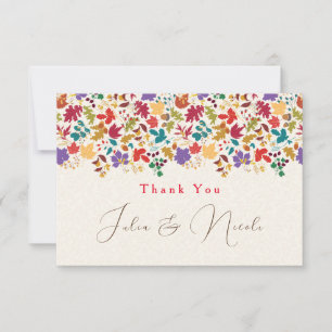 Carte Mariage de fleurs de prés pourpre jaune moutarde d