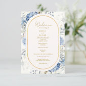 Carte Mariage de fleurs de printemps bleu Dusty (Debout devant)