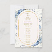 Carte Mariage de fleurs de printemps bleu Dusty (Dos)