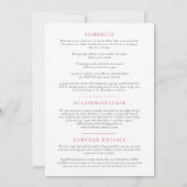 Carte Mariage de fleurs d'orchidées rouges informations (Dos)