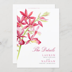 Carte Mariage de fleurs d'orchidées rouges informations