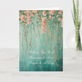 Carte Mariage de fleurs Turquoises romantiques (Devant)