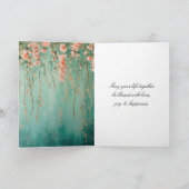 Carte Mariage de fleurs Turquoises romantiques (Intérieur)
