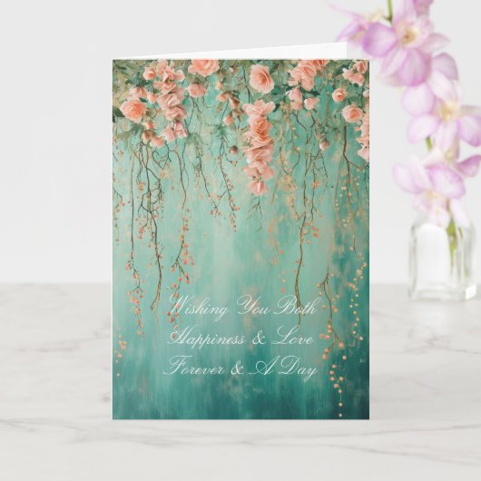 Carte Mariage de fleurs Turquoises romantiques (Orchidée)