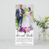 Carte Mariage de fleurs violettes Love and Thanks (Debout devant)