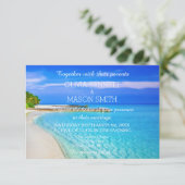 Carte Mariage de la plage de Destination Tropical (Debout devant)