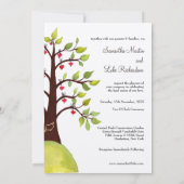 Carte Mariage de l'arbre du monogramme vert de pri (Dos)