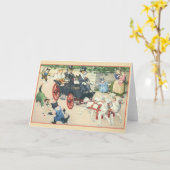 Carte Mariage de mariage de chats rétro (Fleur jaune)