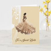 Carte Mariage de mariée (Fleur jaune)