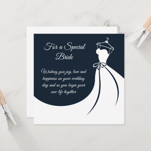 Carte Mariage de mariée (Devant/Arrière en situation)