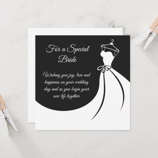 Carte Mariage de mariée (Devant/Arrière en situation)