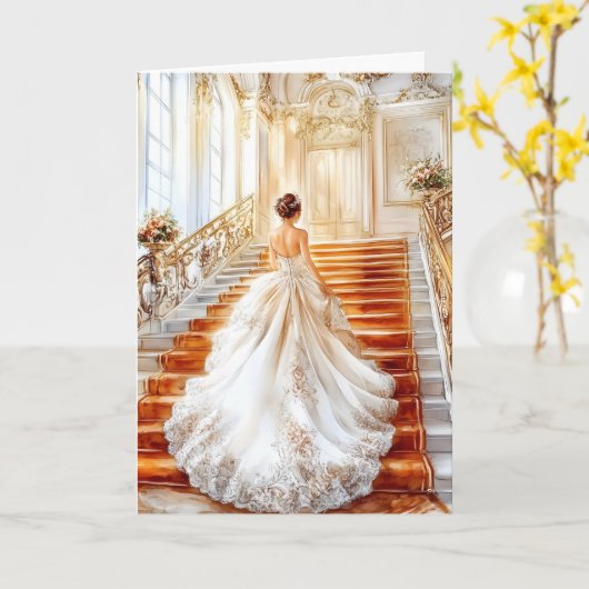 Carte Mariage de mariée (Fleur jaune)