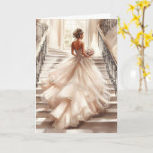 Carte Mariage de mariée (Fleur jaune)