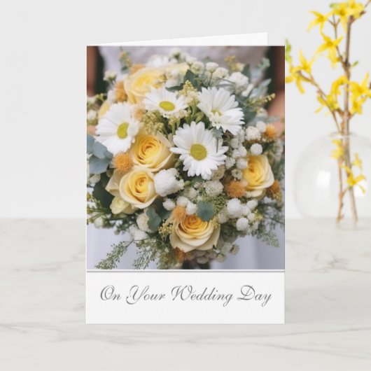 Carte Mariage de mariée (Fleur jaune)