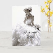 Carte Mariage de mariée (Fleur jaune)