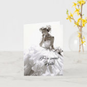Carte Mariage de mariée (Fleur jaune)