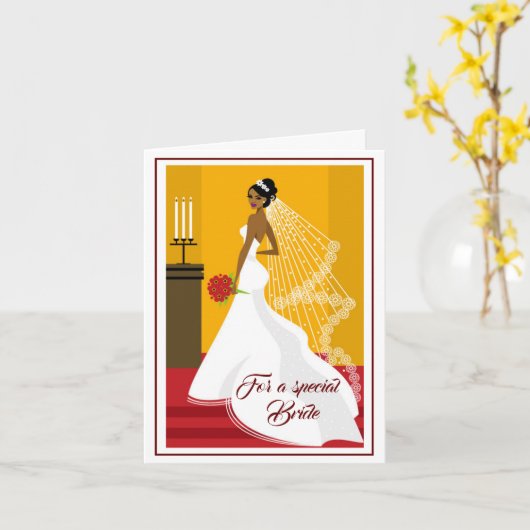 Carte Mariage de mariée (Fleur jaune)