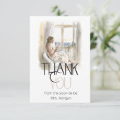 Carte Mariage de mariée Gown Fête des mariées Merci (Debout devant)