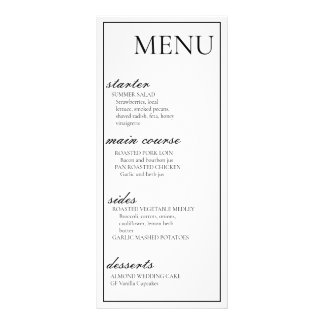 Carte Mariage de menu