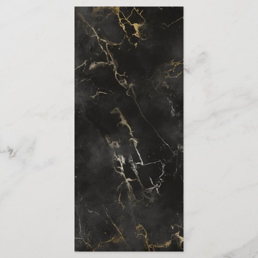 Carte Mariage de menu en marbre noir (Dos)