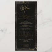 Carte Mariage de menu en marbre noir (Devant)