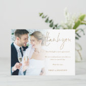 Carte Mariage de Merci de de photo Gold (Debout devant)
