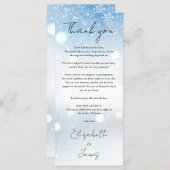 Carte Mariage de Merci des flocons d'hiver (Devant / Derrière)