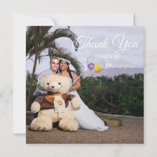 Carte Mariage de Merci romantique moderne (Devant)