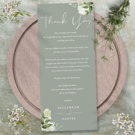 Carte Mariage de Merci Sage Green Green Green Gree
