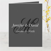 Carte Mariage de monogramme de calligraphie attirant (Fleur jaune)